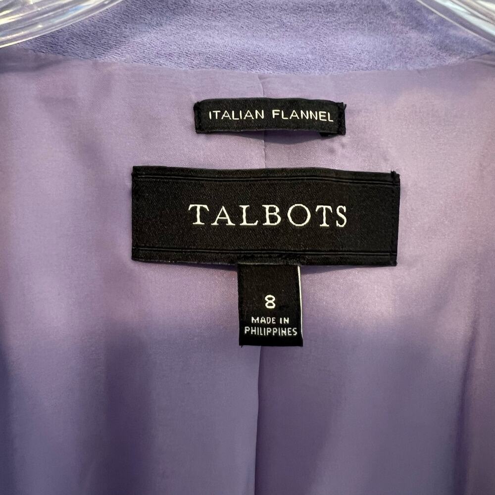 Talbots Italian Flannel Blazer Periwinkle Size 8 - Picture 6 of 9